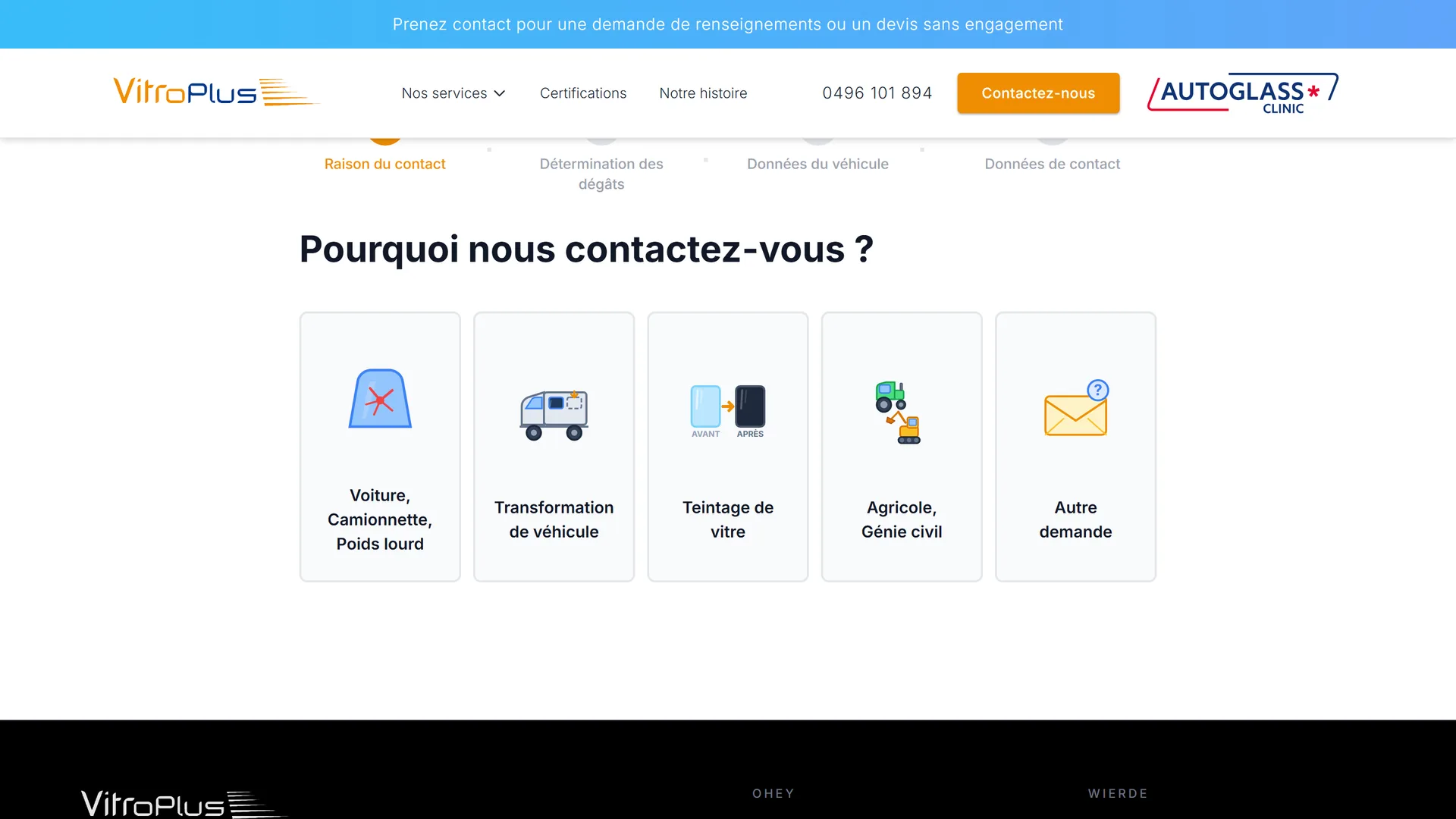 Demande d'offre : la raison du contact