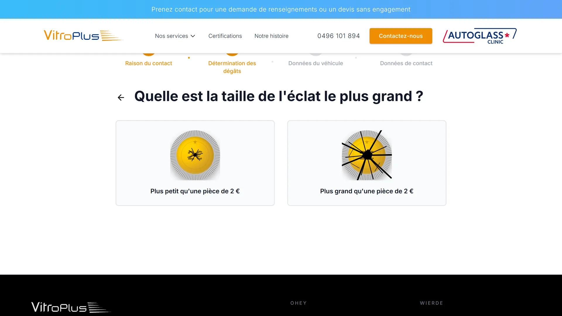 Taille de l'éclat