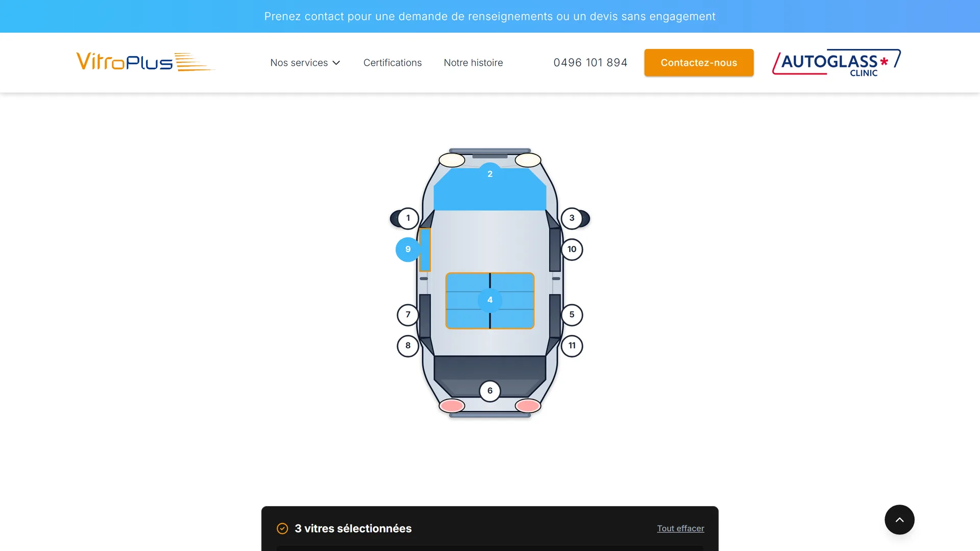 Voiture en SVG : sélection de plusieurs vitres