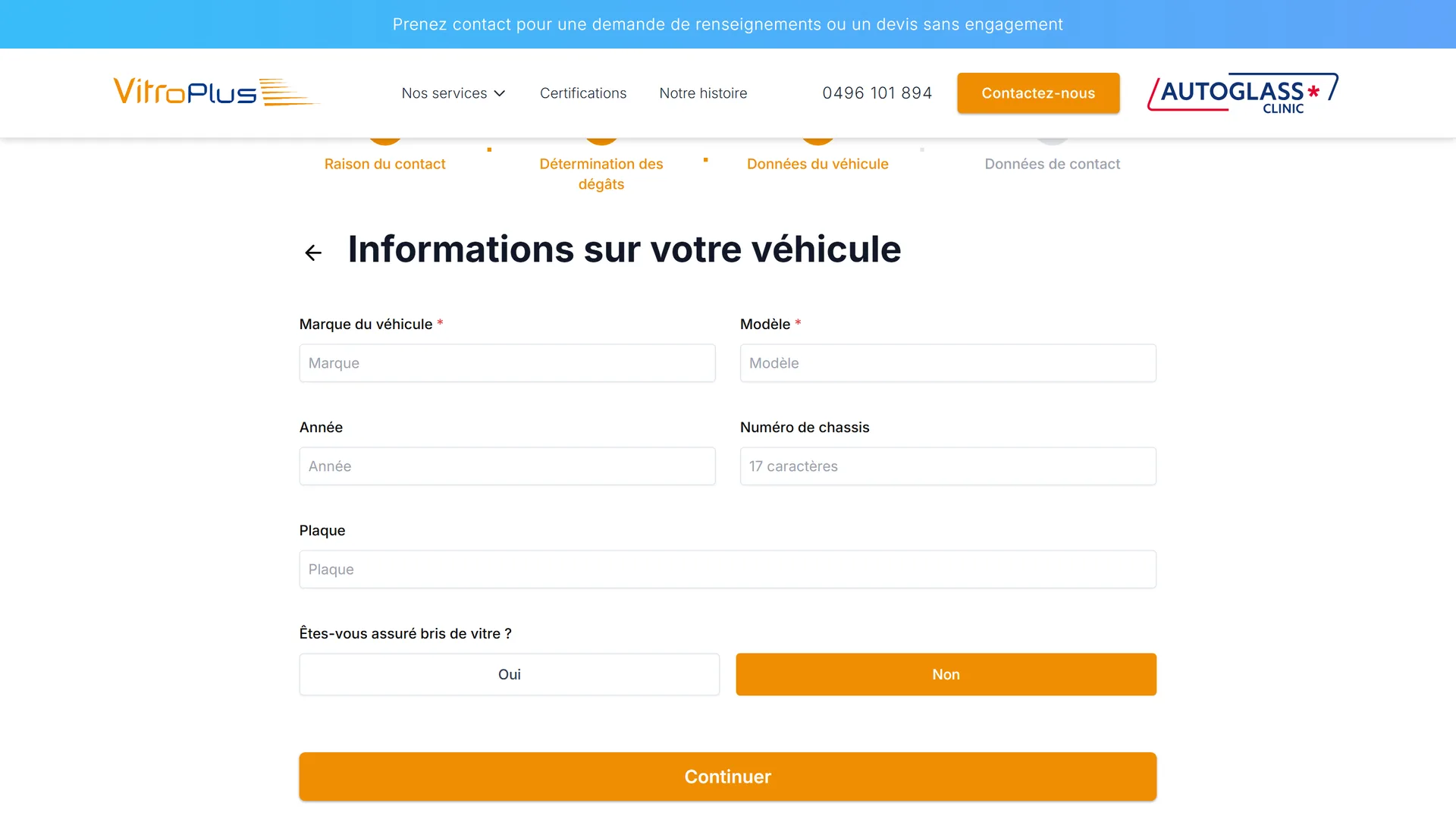 Informations sur le véhicule