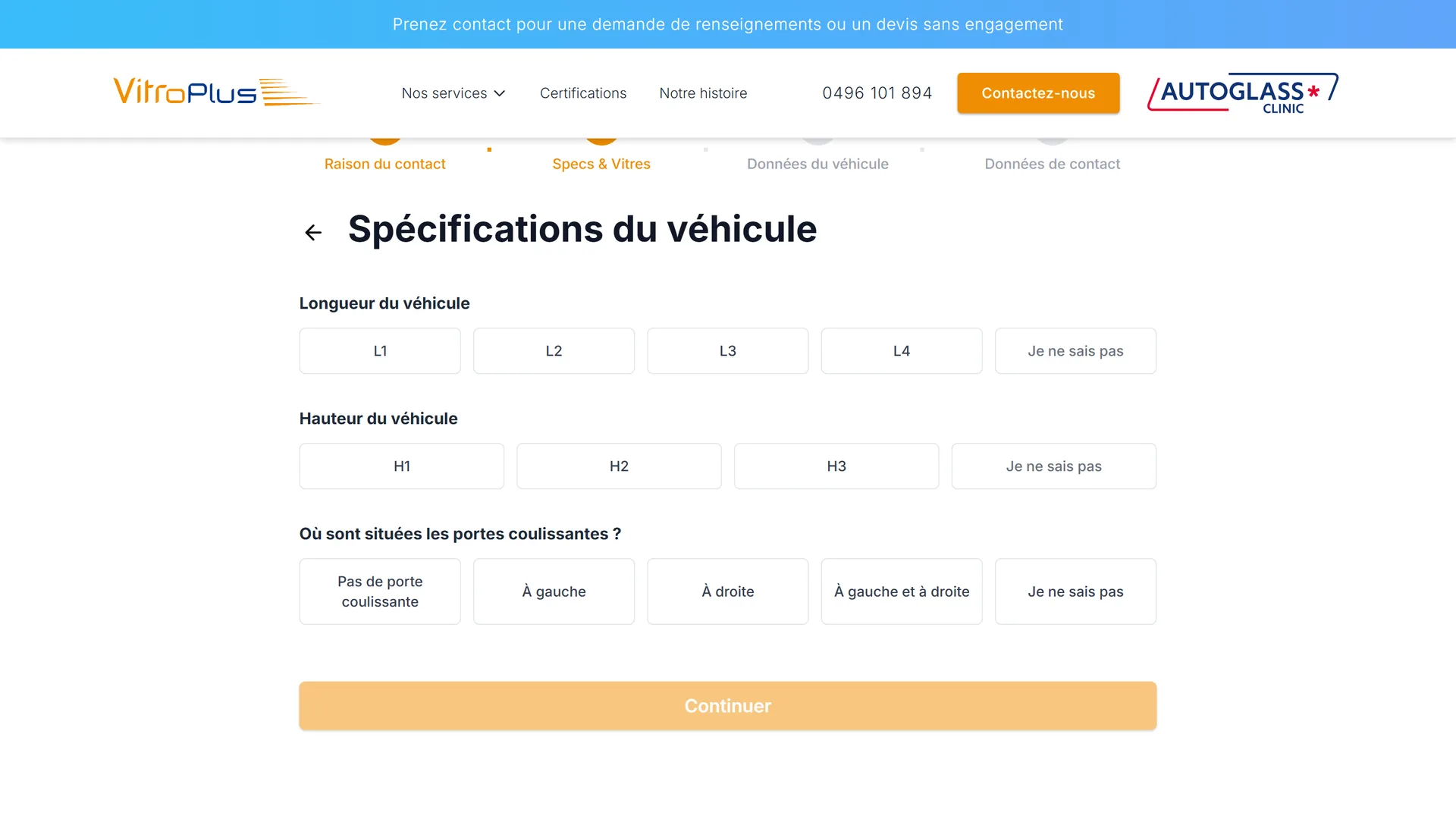 Transformation : longueur, hauteur et portes de la camionnette