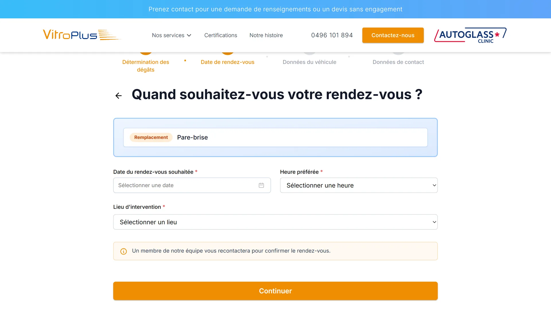 Prise de rendez-vous : date, heure et lieu