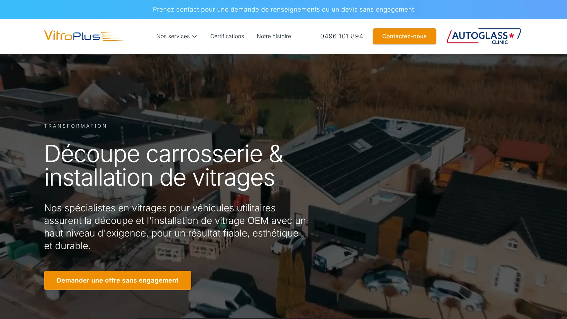 Découpe et installation de vitrages