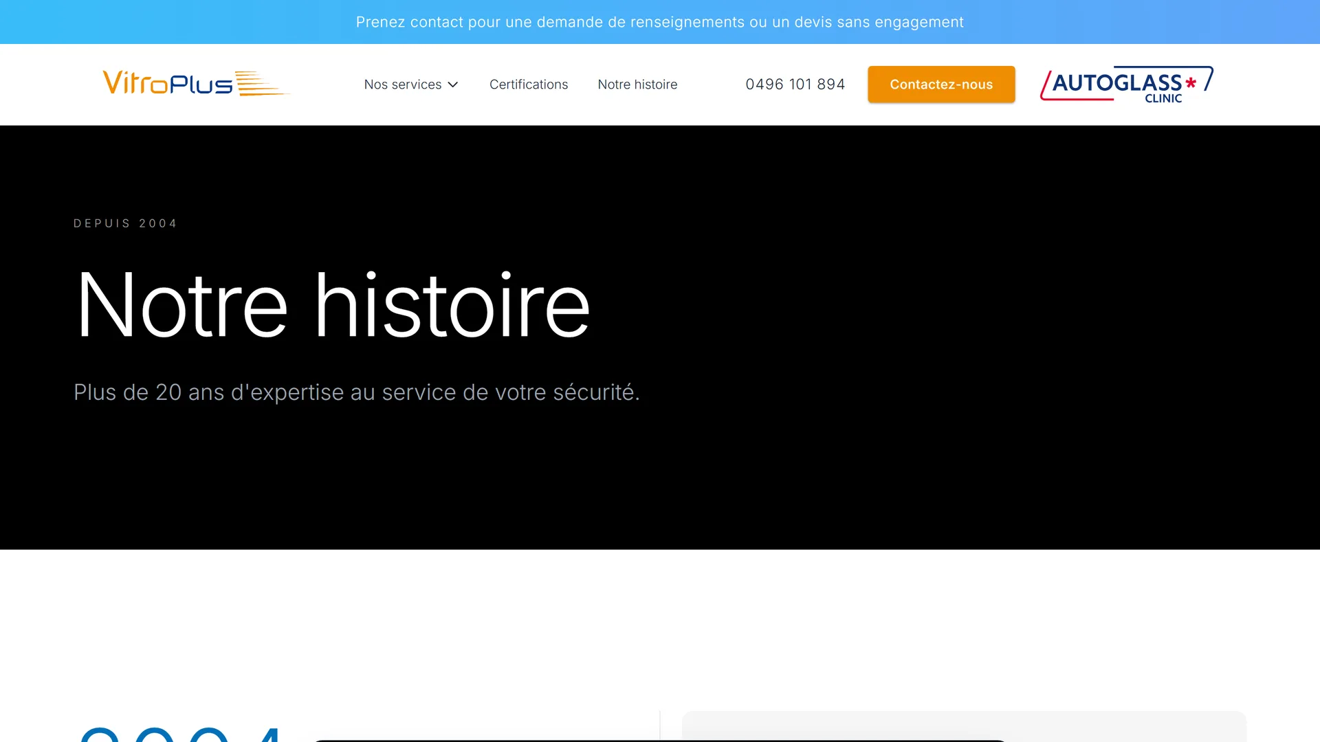 Page « Notre histoire »